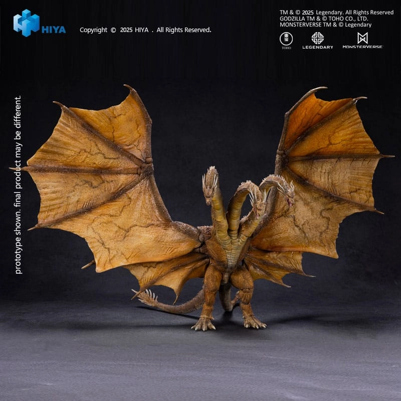 Hiya Toys Godzilla: King of the Monsters 2019 King Ghidorah 2.0 Exquisite Basic Action Figure Chase Variant Archeological Replica