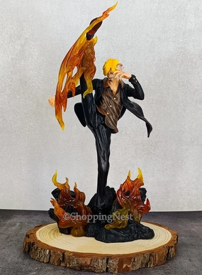 One Piece Pvc Trendy Figure WIFI Sanji Straw Hats Devil Foot Three Main Forces Gk Collectible Figure | 35 CMS | Garden Ornament