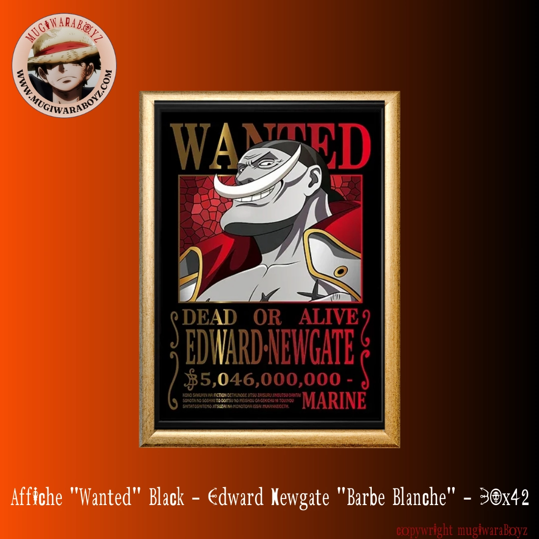Affiche "Wanted" Black - Edward Newgate "Barbe Blanche" Mission Goal Talent Unleash