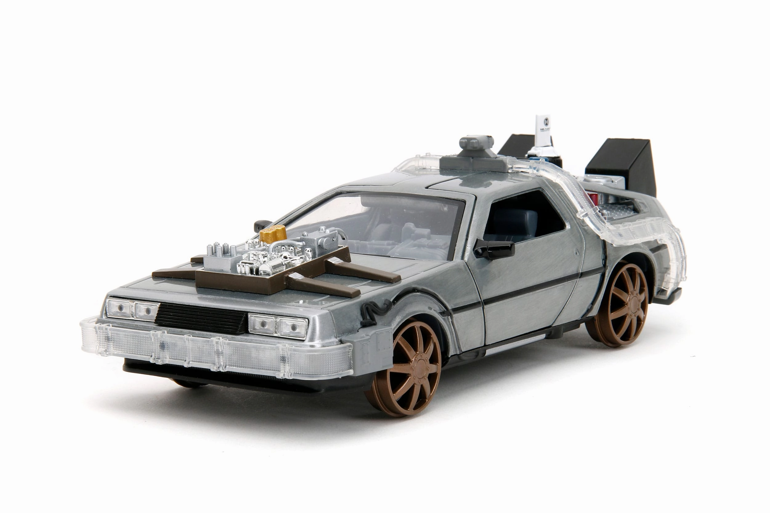 Jada Toys Back to the Future III Hollywood Rides DeLorean Time Machine Railroad Wheels 1/24 Diecast Model Garden Ornament