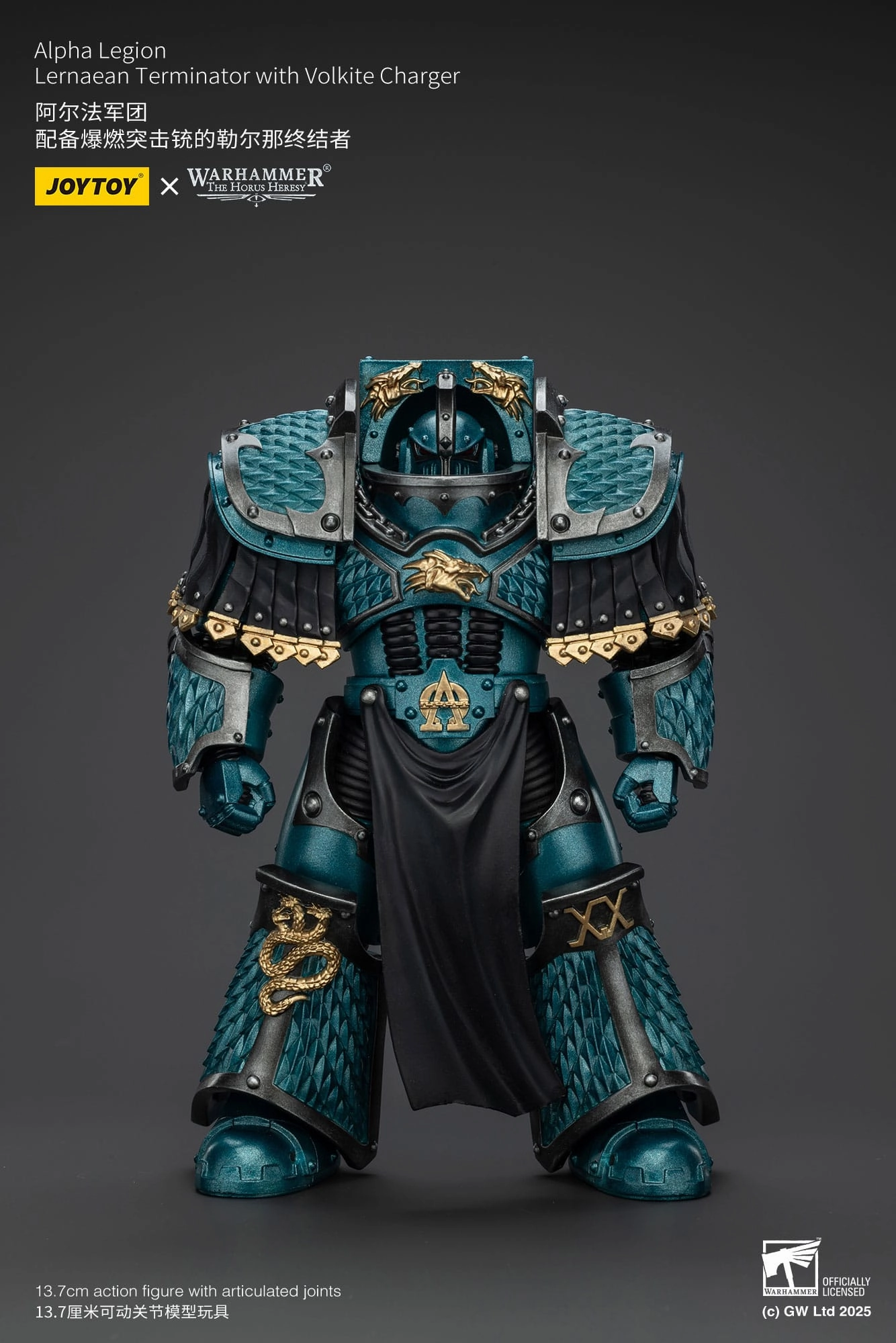 Fantasy Model JOYTOY Warhammer The Horus Heresy Alpha Legion Lernaean Terminator with Volkite Charger Action Figure