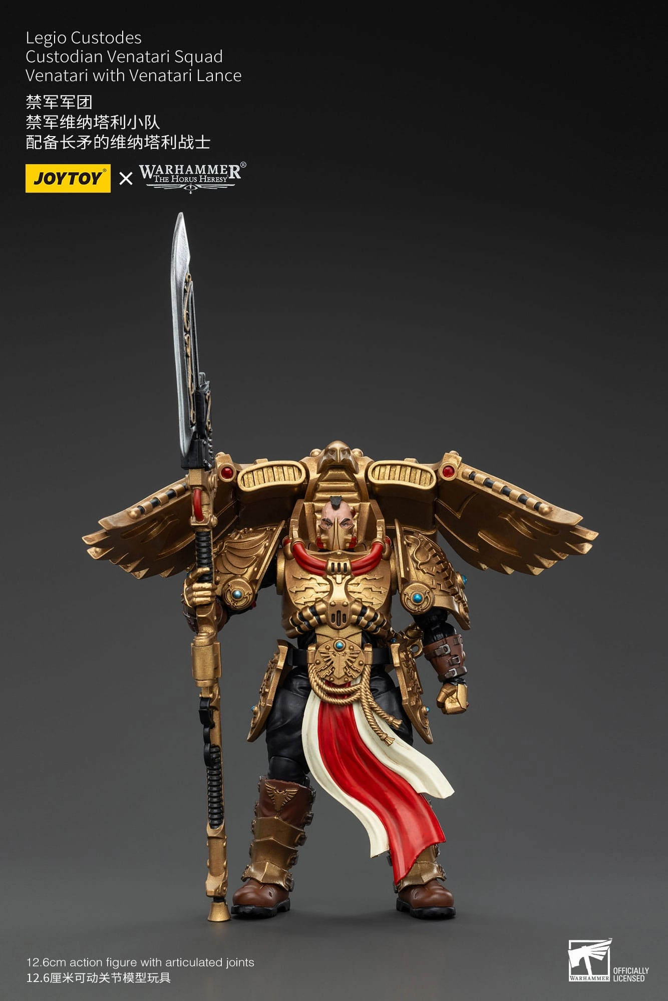 JOYTOY Warhammer The Horus Heresy Legio Custodes Custodian Venatari Squad Venatari with Venatari Lance 1/18 Action Figure Retro Game