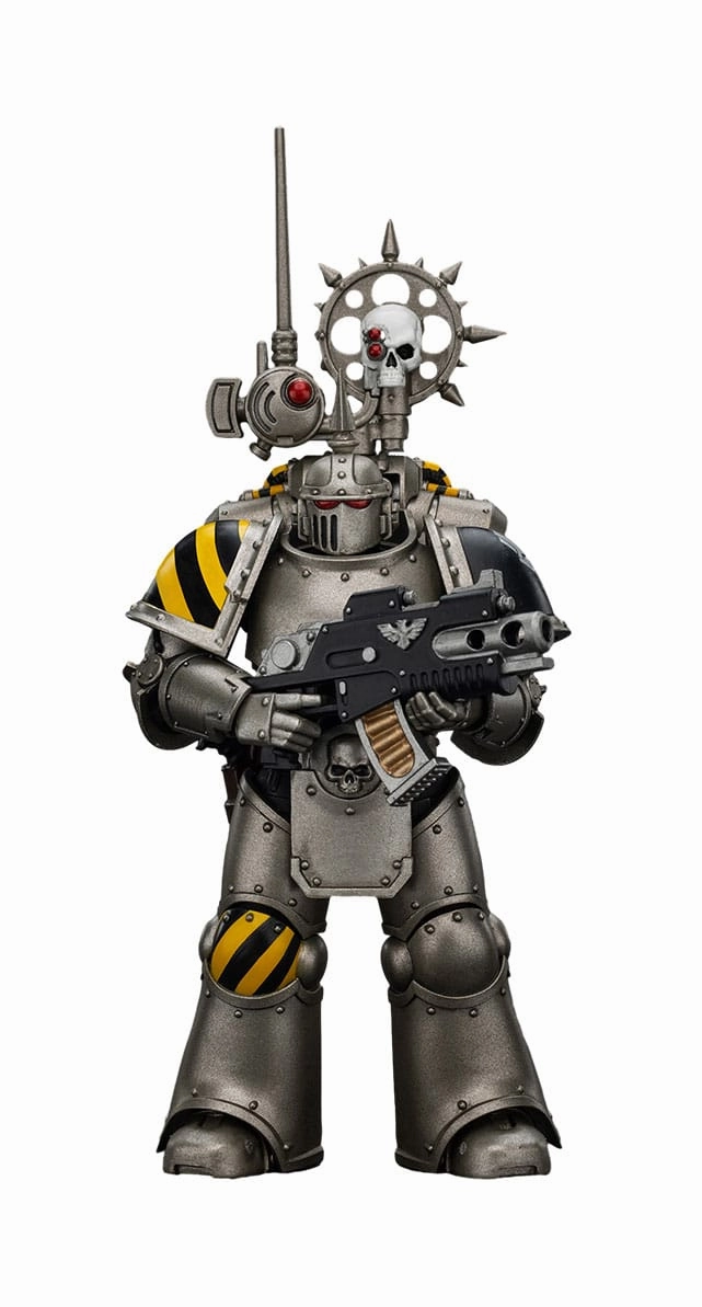 JOYTOY Warhammer The Horus Heresy lron Warriors MKlIl Tactical Legionary with Nuncio-vox 1/18 Action Figure Mecha Robot Silicone Model