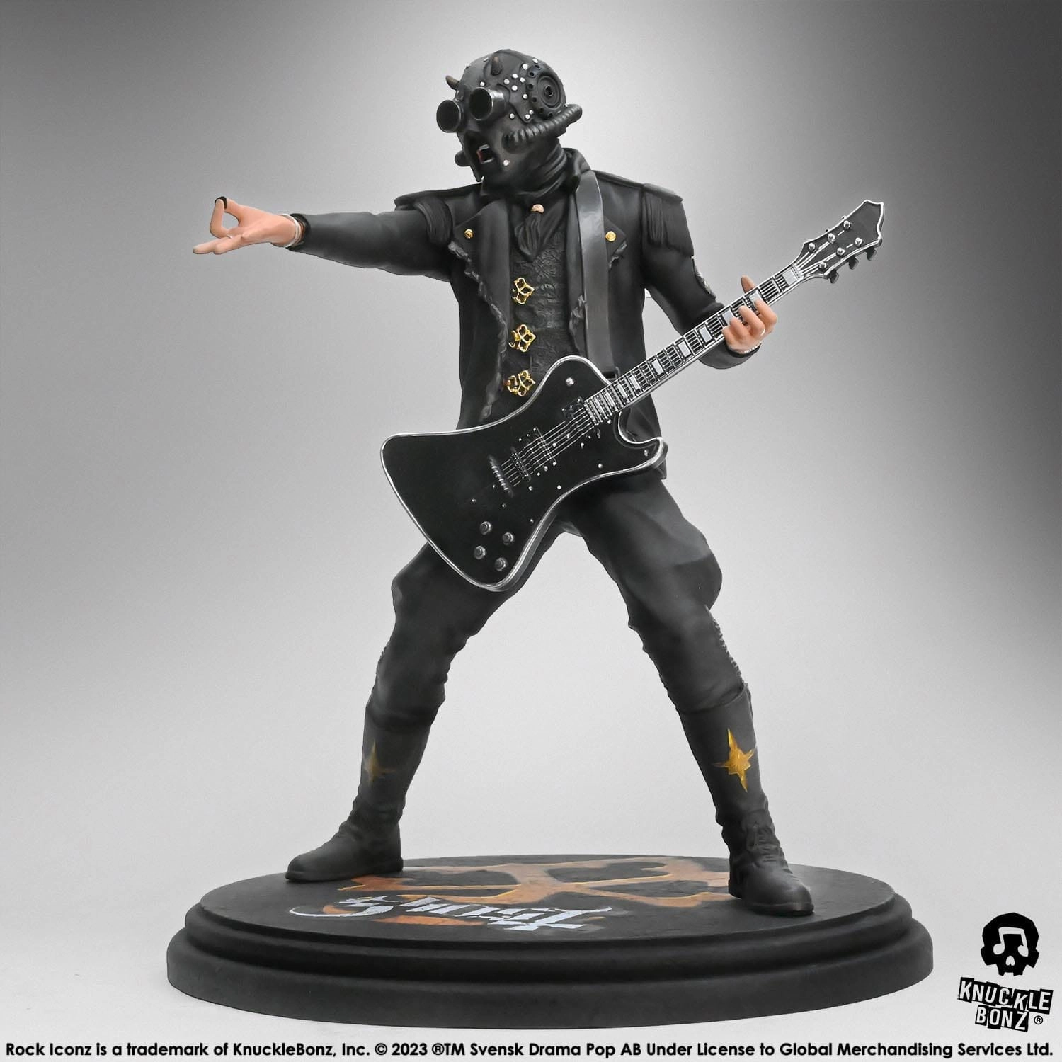 Stylized Art Collectible Creation Knucklebonz Ghost Rock Iconz Nameless Ghoul II (Black Guitar) Statue