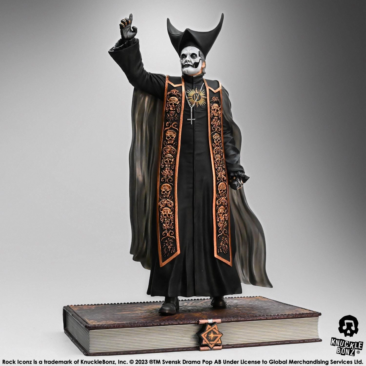 Knucklebonz Ghost Rock Iconz Papa Emeritus IV (Black Robes) Statue Tool Accessory