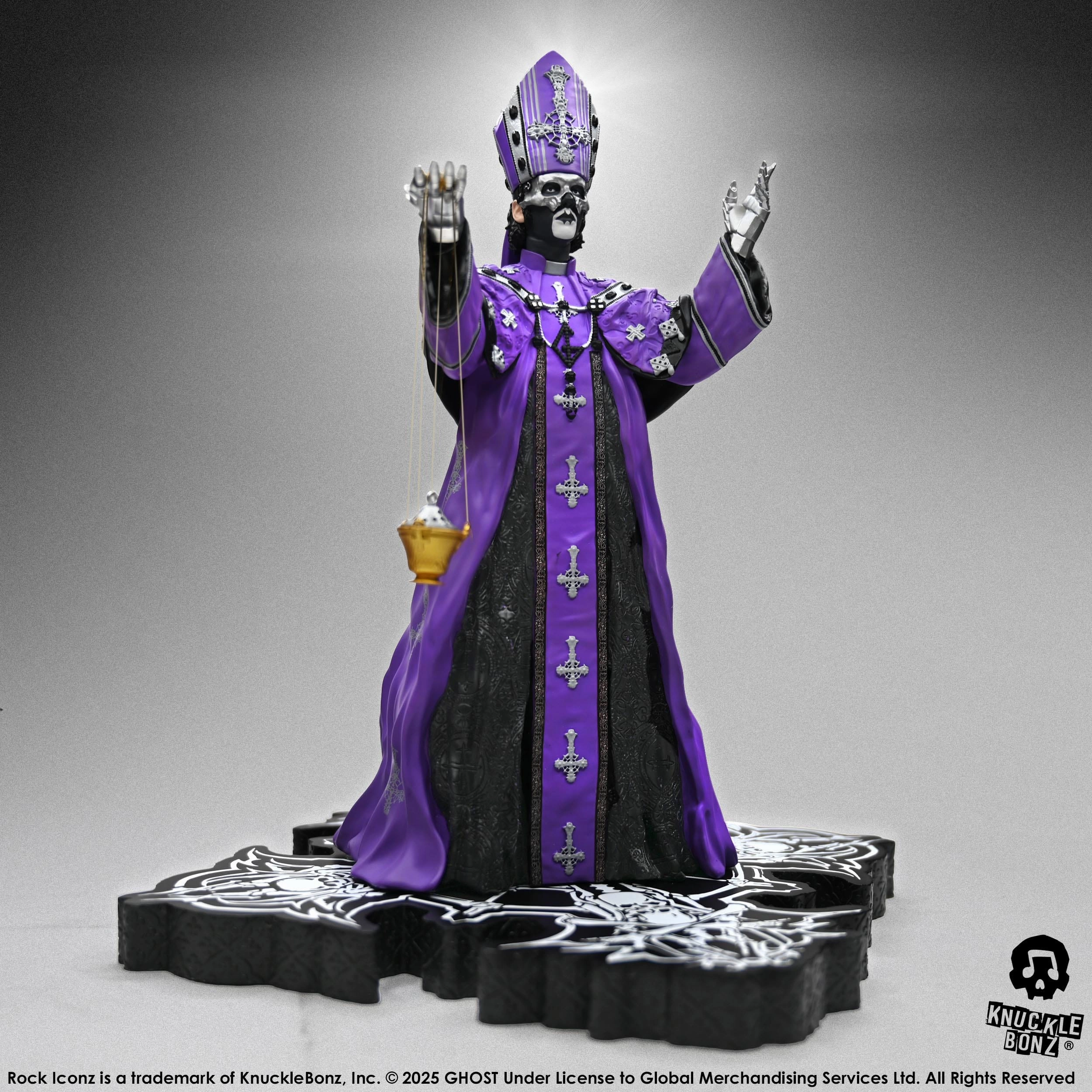 Knucklebonz Ghost Rock Iconz Papa V Perpetua Purple Robes Statue Biology Model