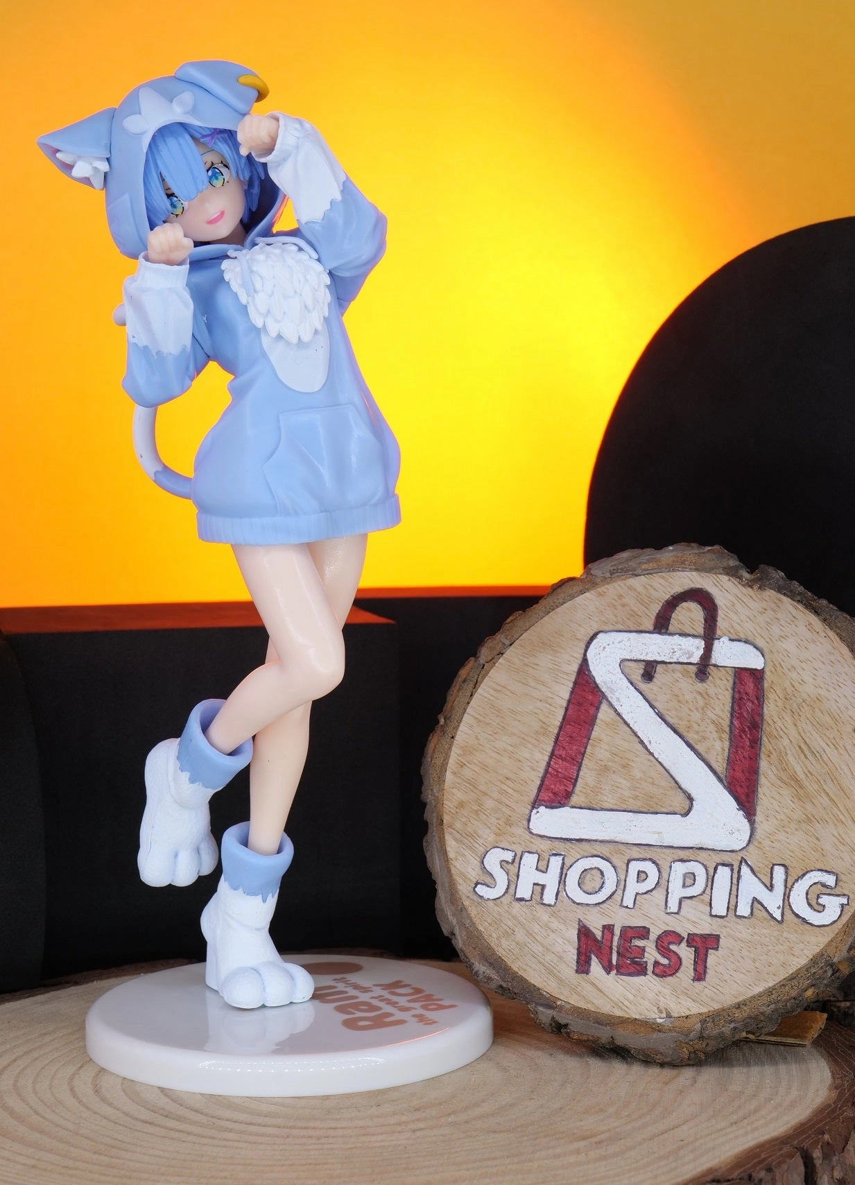 Re:Zero |PVC| Rem BLUE WINTER Cat Version Anime Action Figure 21 cm Collectible Spacecraft Model