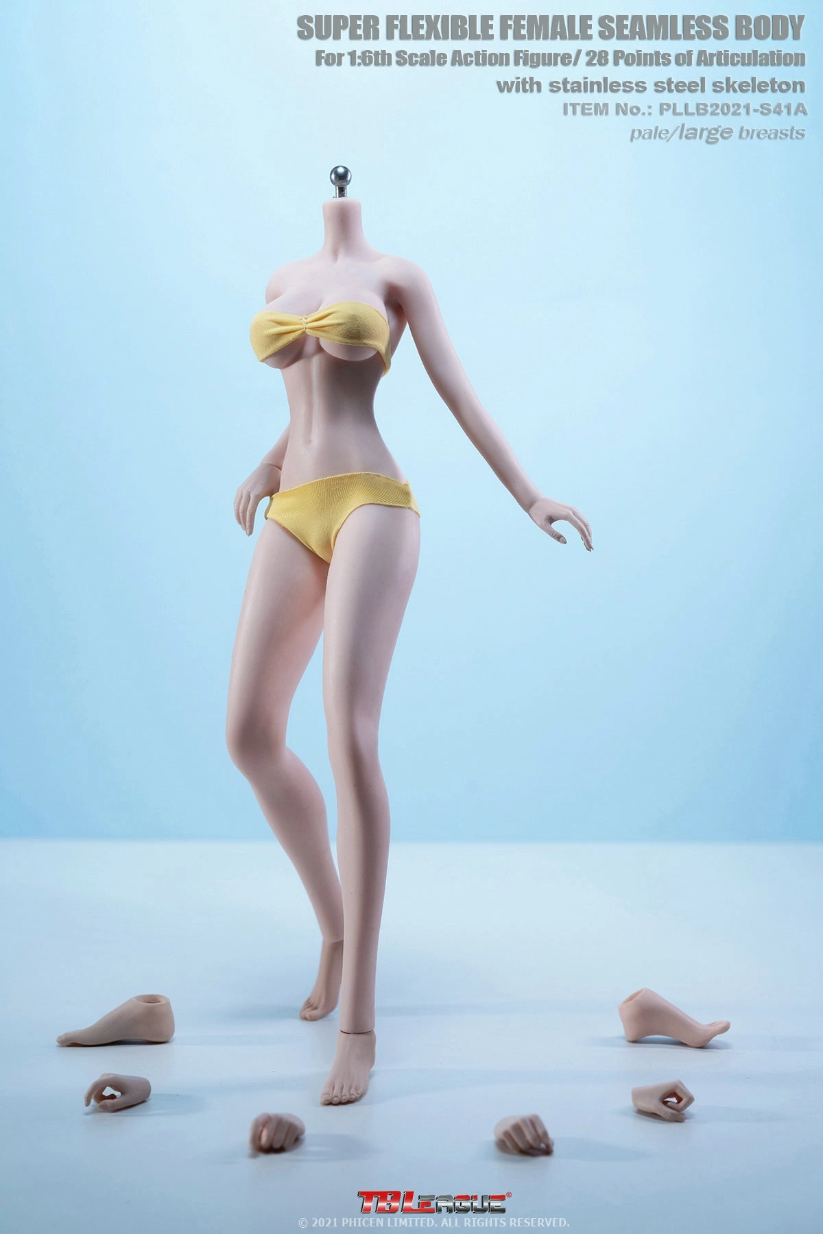 Phicen TBLeague S41A Pale, Large Bust Female Seamless 1/6 Body Action Figure Handmade Sculpture