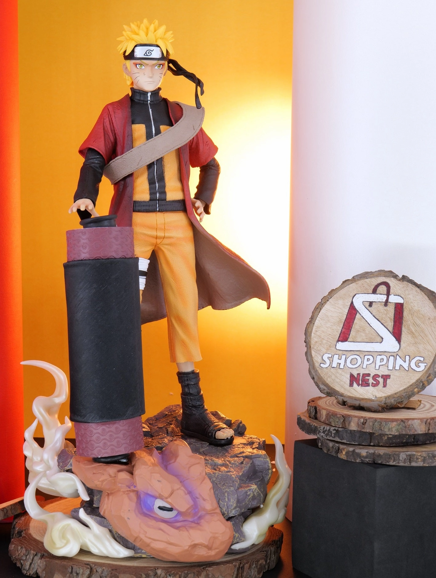 Naruto |PVC| Uzumaki Naruto Action Figure with Toad Stand 42.5 cm Collectible Gaming Creation