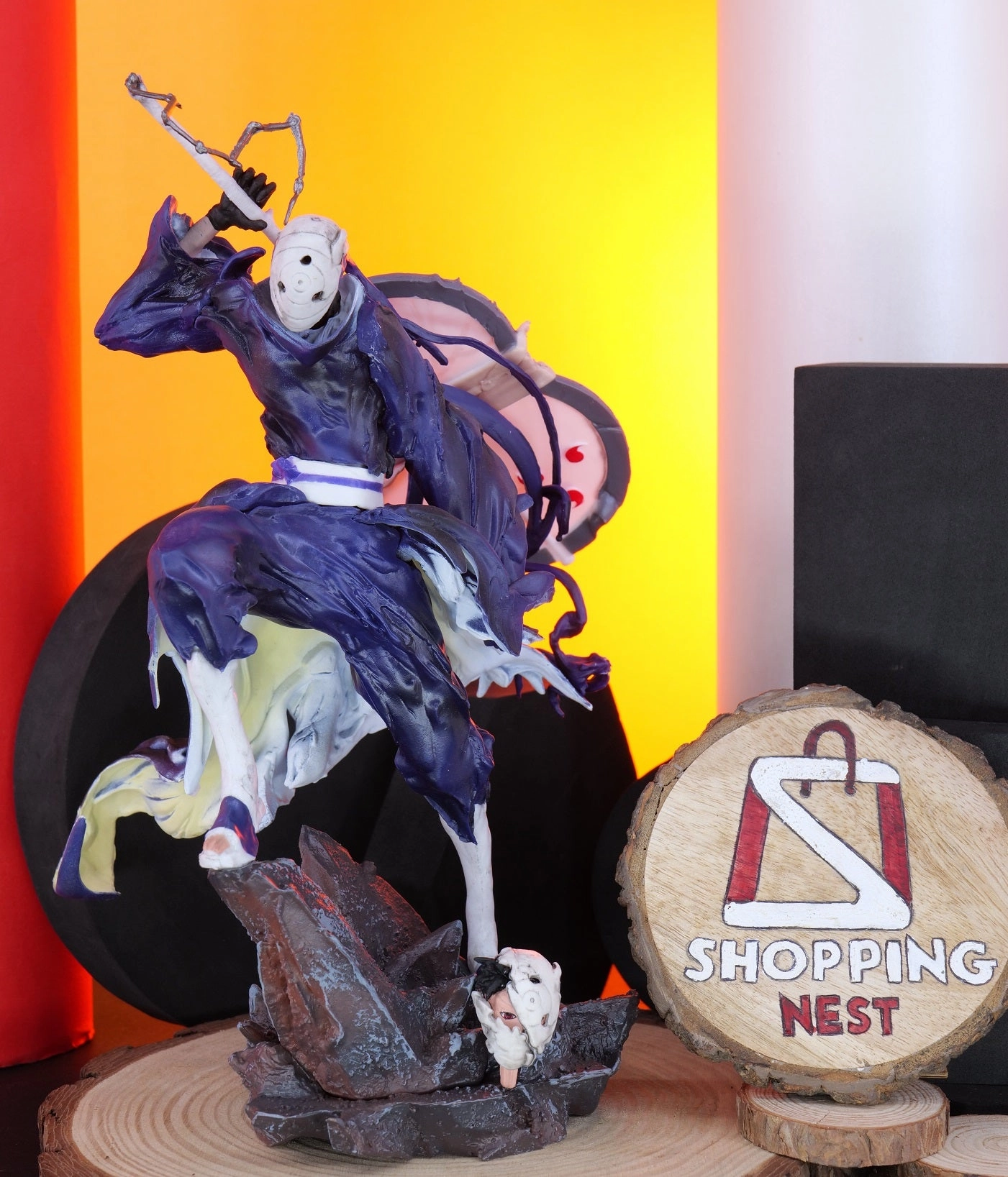 Naruto Uchiha Obito Action Figure (34 cm) |PVC| ?C Anime Collectible by ShoppingNest Personalized Card Miniature Piece