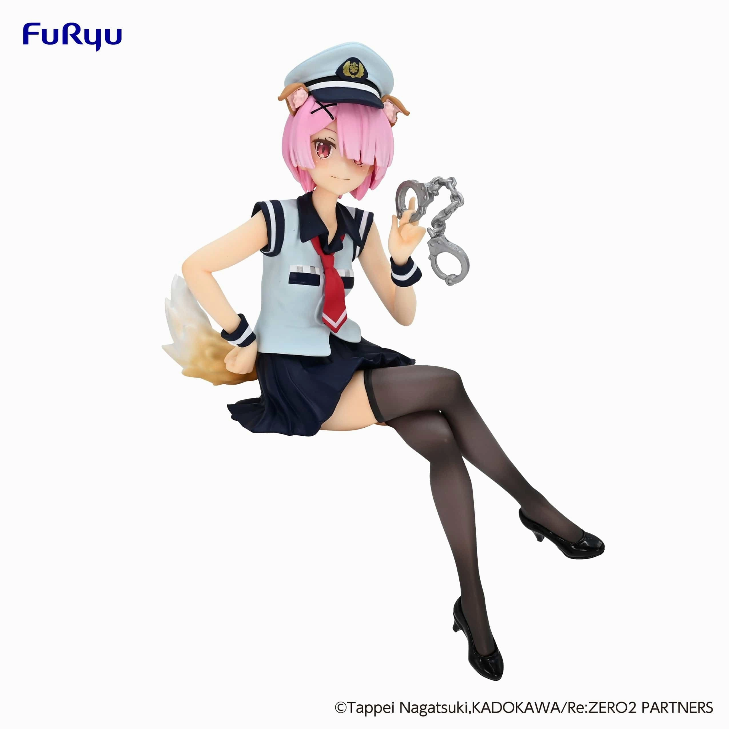 Cultural symbol Anime Showcase Noodle Stopper Figure Ram Police Officer Cap with Dog Ears
