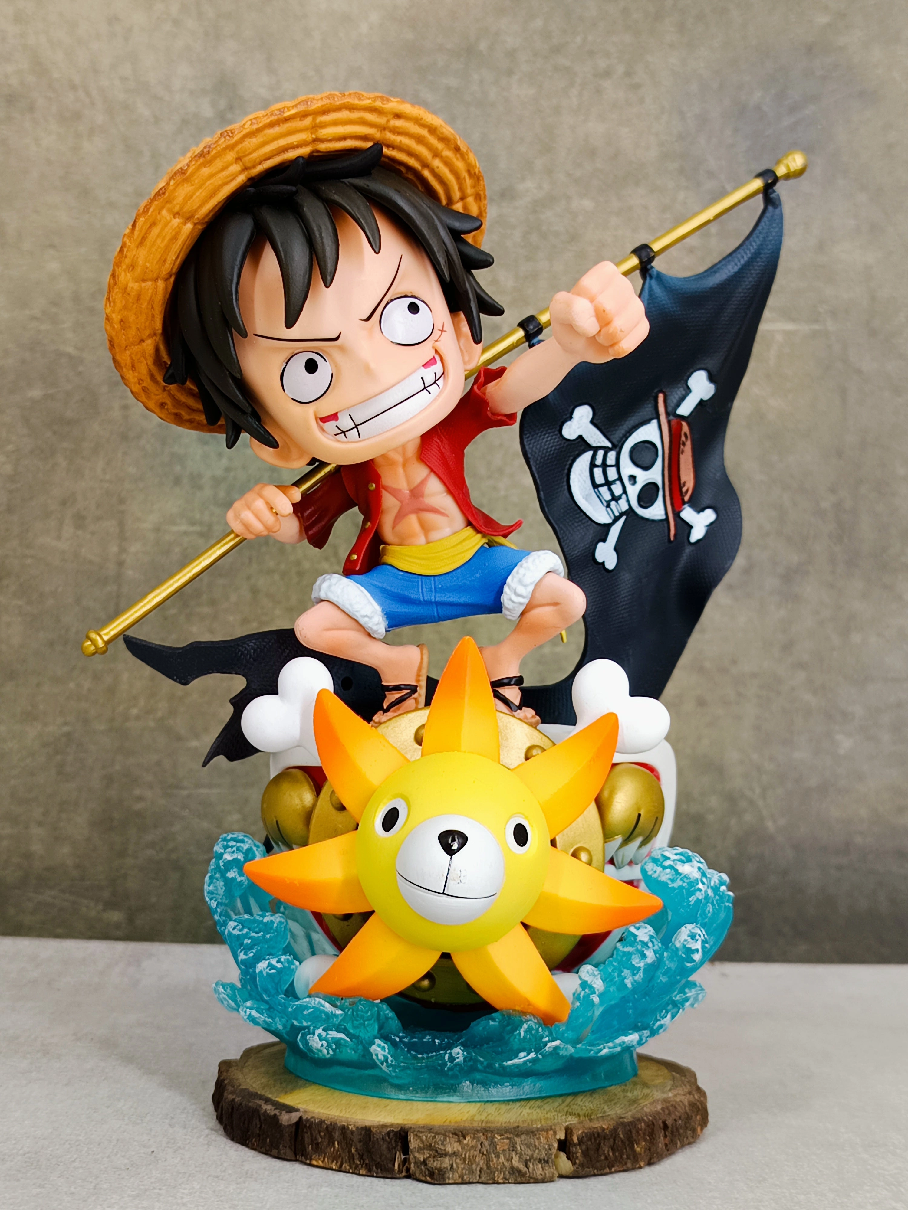 One Piece Luffy Action Figure on Sunny Ship | Premium Figurine Posable Model Industrial Decor