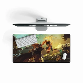 One Piece Luffy Combat Scene | Large Size Gaming Mouse Pad | 70 x 30 Cm | Greek Statue Desert Creature