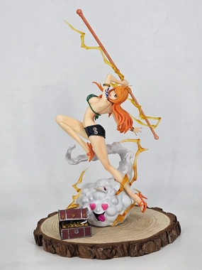 One piece Nami Thunder bolt and Figure with Shorts 29 CM Glass Art Classroom Decor