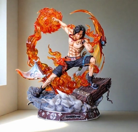 Chibi Creation One Piece Portgas D Ace Fire Fist Premium Anime Action Figure | With Lights | 42 Cm |
