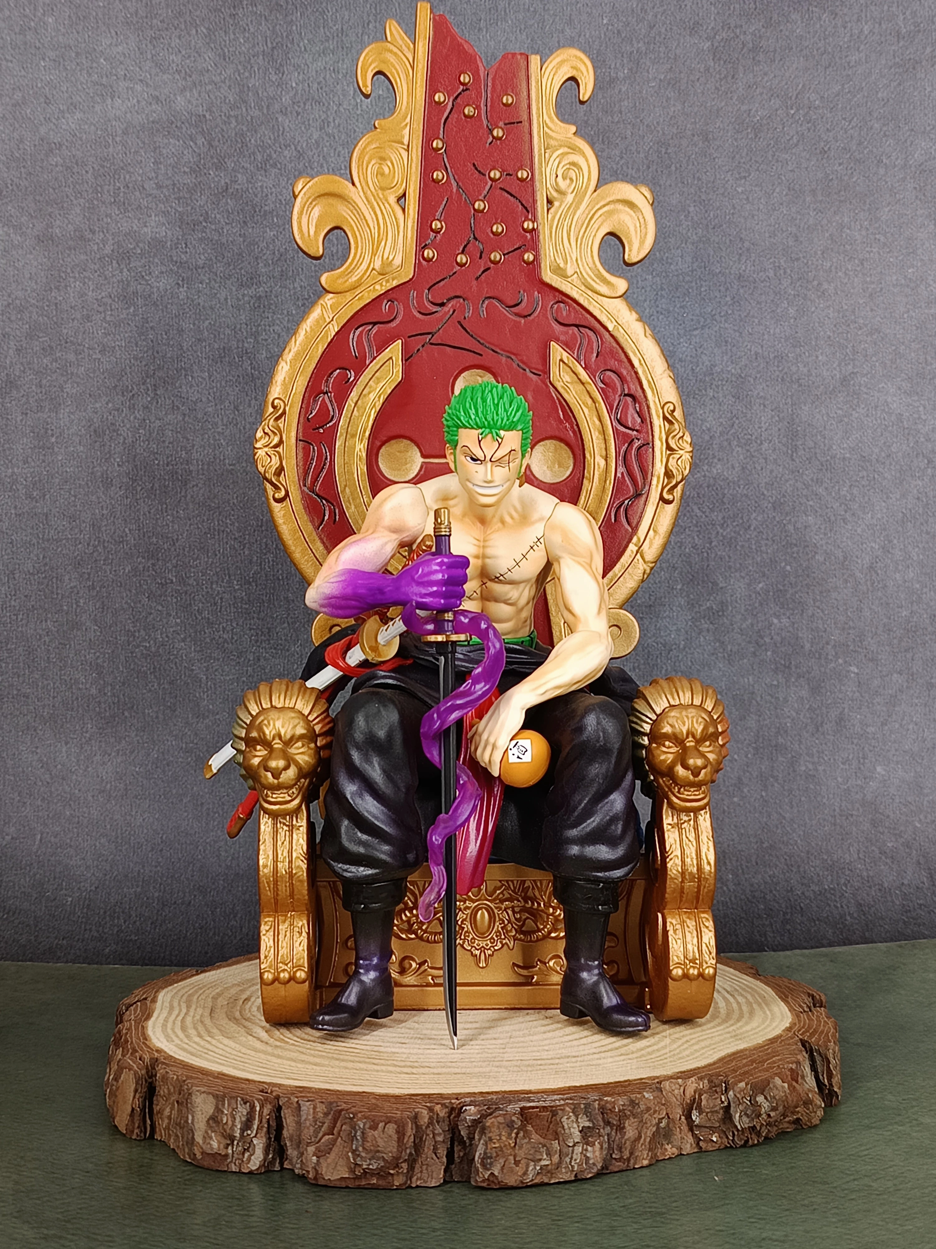 One Piece Zoro Sitting on Throne Action Figure | 30 cm | Gift Bundle