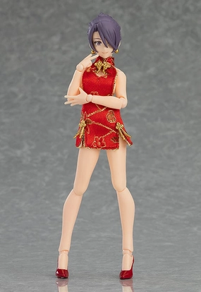 Glass Art Loyal Friend 569 figma Female Body ( Mika ) with Mini Skirt Chinese Dress Outfit