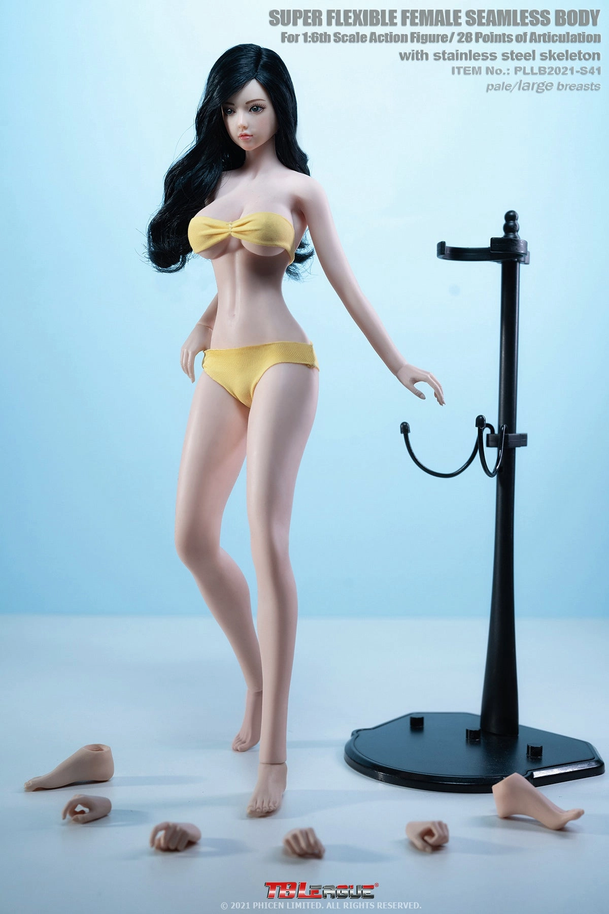 Hobbyist Community Battle Statue Phicen TBLeague S41 Pale, Large Bust Female Seamless 1/6 Body Action Figure