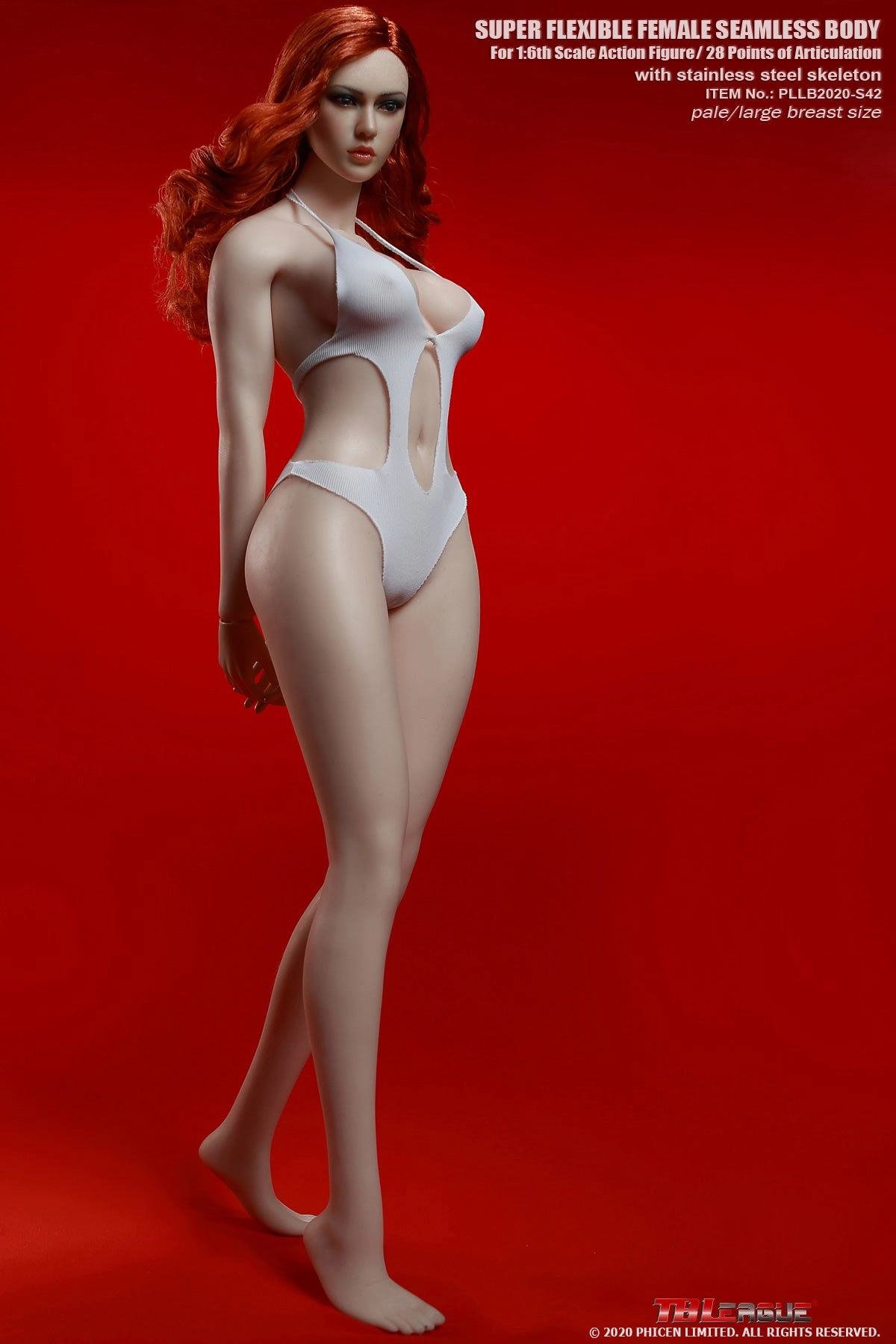 Diorama Accent Phicen TBLeague S42 Pale, Large Bust Female Seamless 1/6 Body Action Figure