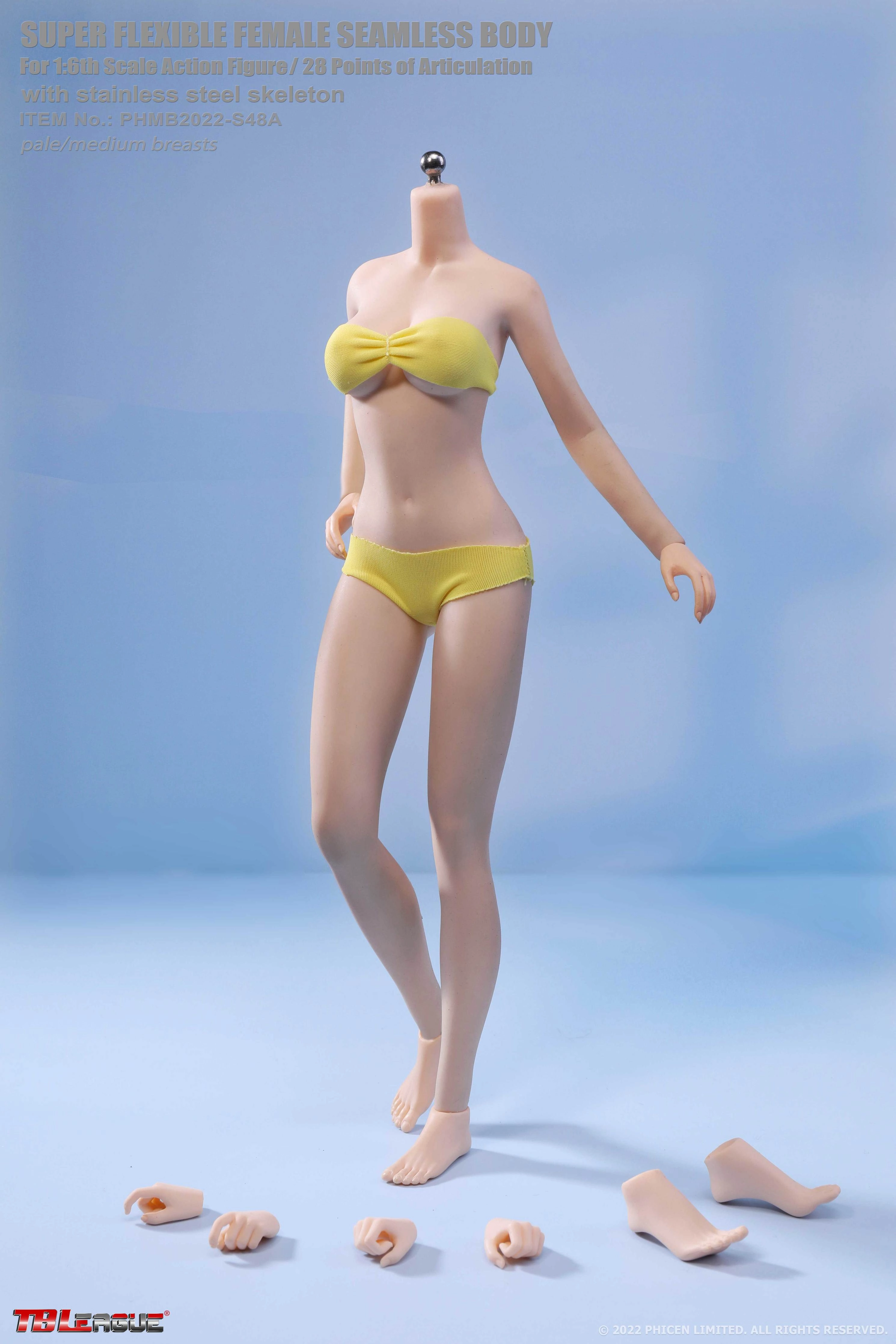 Metaverse Asset Phicen TBLeague S48A Pale, Medium Bust Female Seamless 1/6 Action Figure