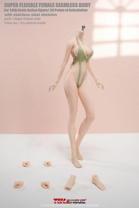 Fictional Hero Metaverse Asset Phicen TBLeague S50B Pale, Large Bust Female Seamless 1/6 Action Figure