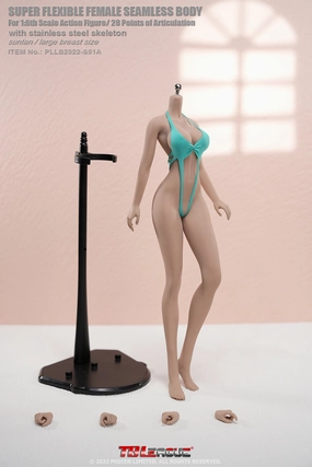 Phicen TBLeague S51A Suntan, Large Bust Female Seamless 1/6 Action Figure Metaverse Asset