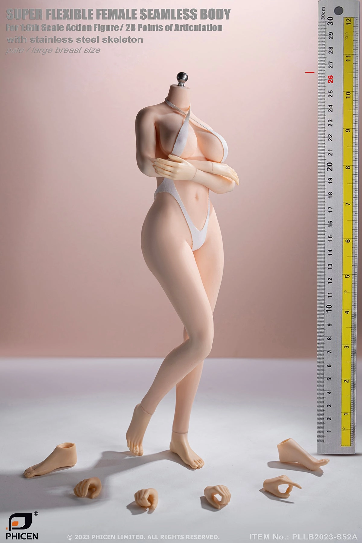 Articulated Statue People Sculpture Phicen TBLeague S52A Pale, Large Bust Female Seamless 1/6 Action Figure