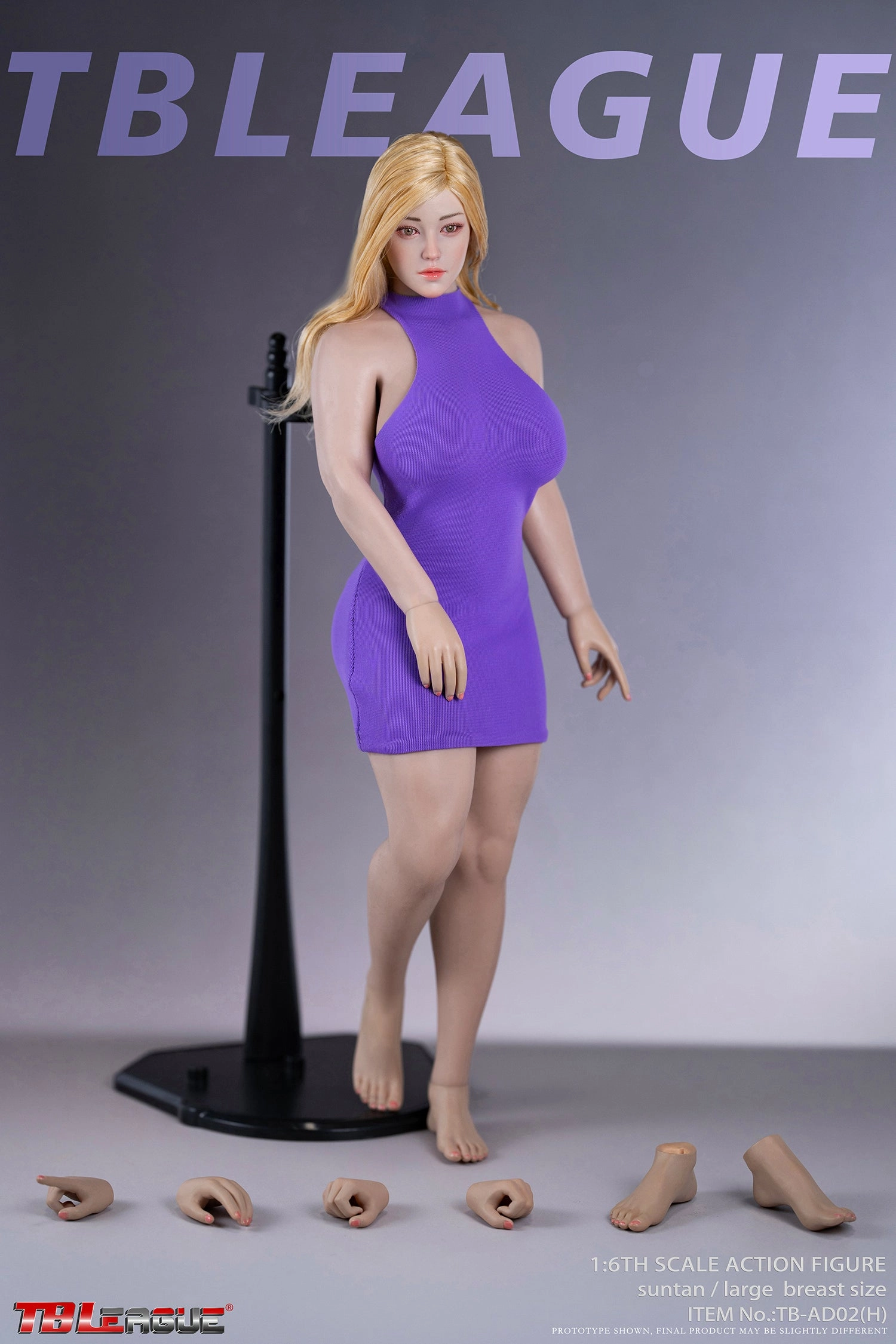 Phicen TBLeague TB-AD02(H) Suntan, Large Bust Female Seamless 1/6 Action Figure Celebrity Doll Exclusive Outfit