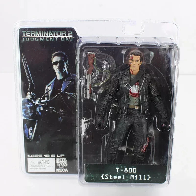 SN Terminator 2 Judgment Day T-800 STEEL MILL Action Figure | 7 Inch Animal Figure Emotional Connection