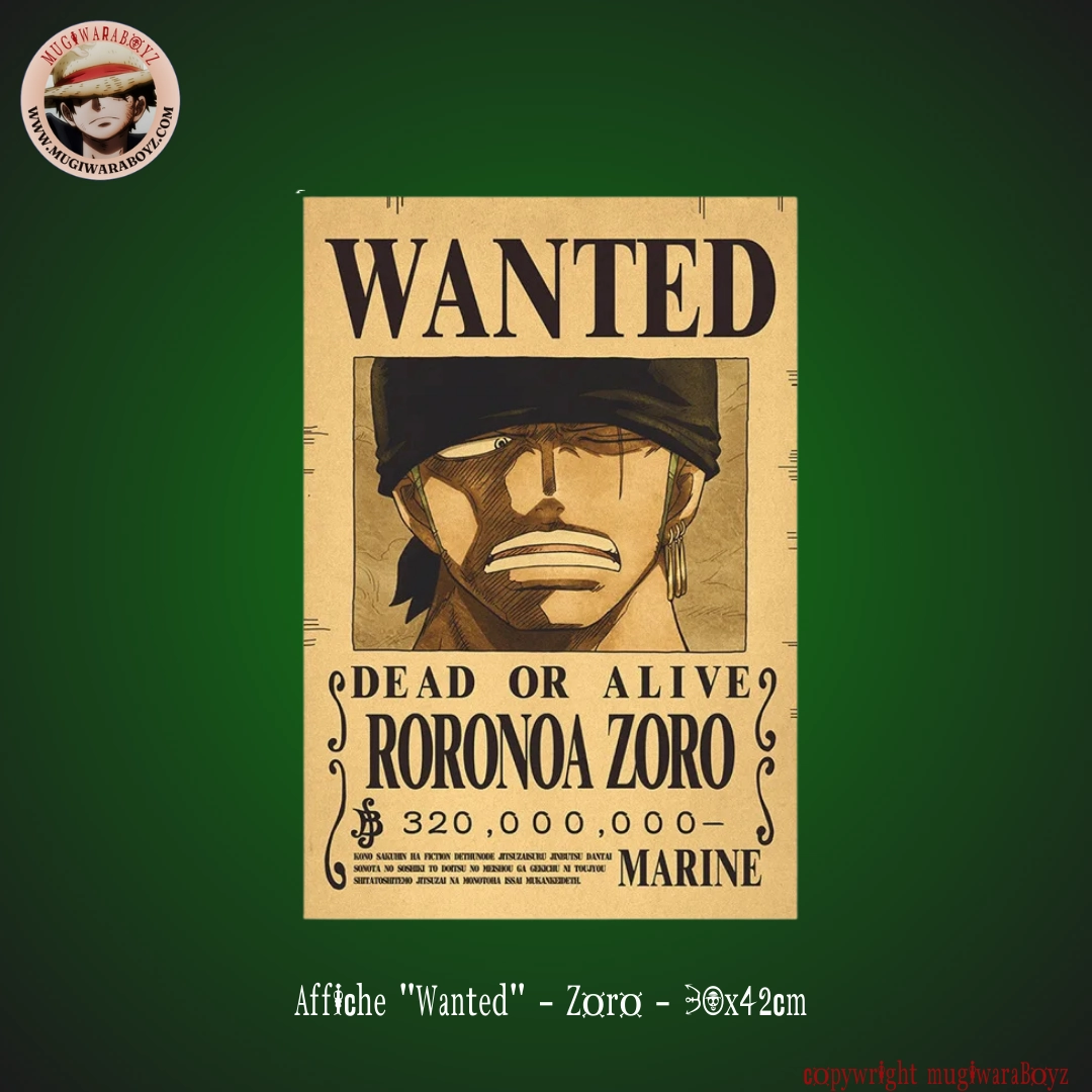 Reputation Build Affiche "Wanted" - Zoro