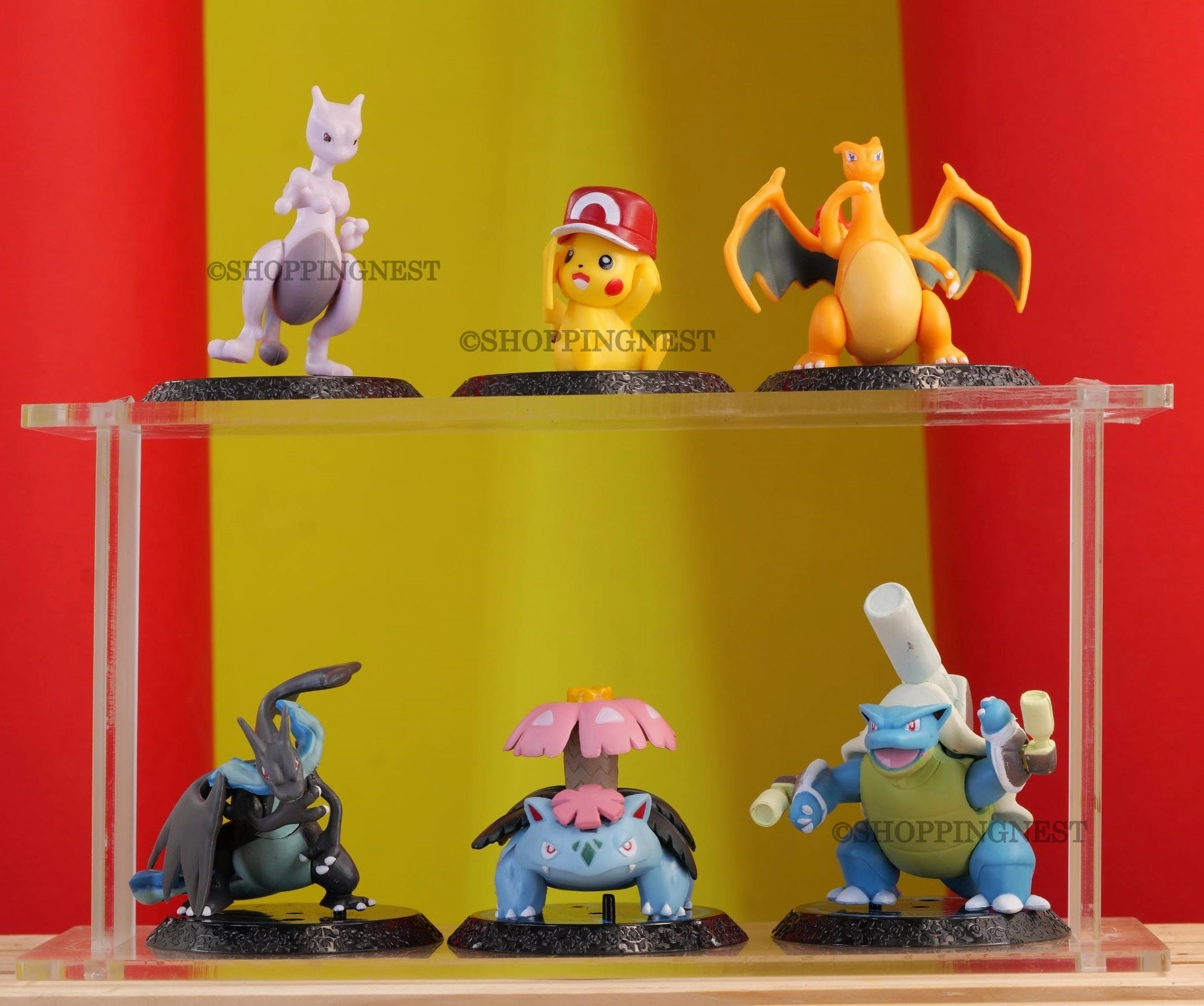 Leisure Activity Pokemon Action Figure Set Of 6 | Limited Edition for Car Dashboard | Pikachu, Charizard, Blastoise |