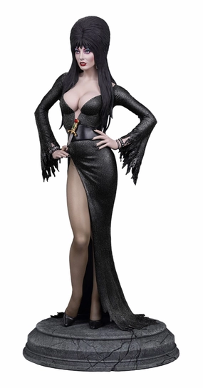Tweeterhead Elvira: Mistress of the Dark Elvira (Black Glitter Dress) 1/4 Maquette Cultural symbol