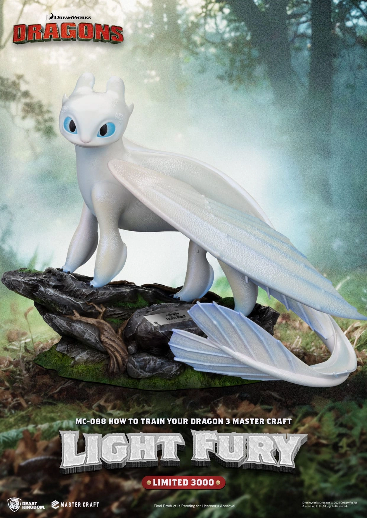 Beast Kingdom Light Fury - How To Train Your Dragon 3 - MC-088 - Master Craft Collectible Statue Popular Character