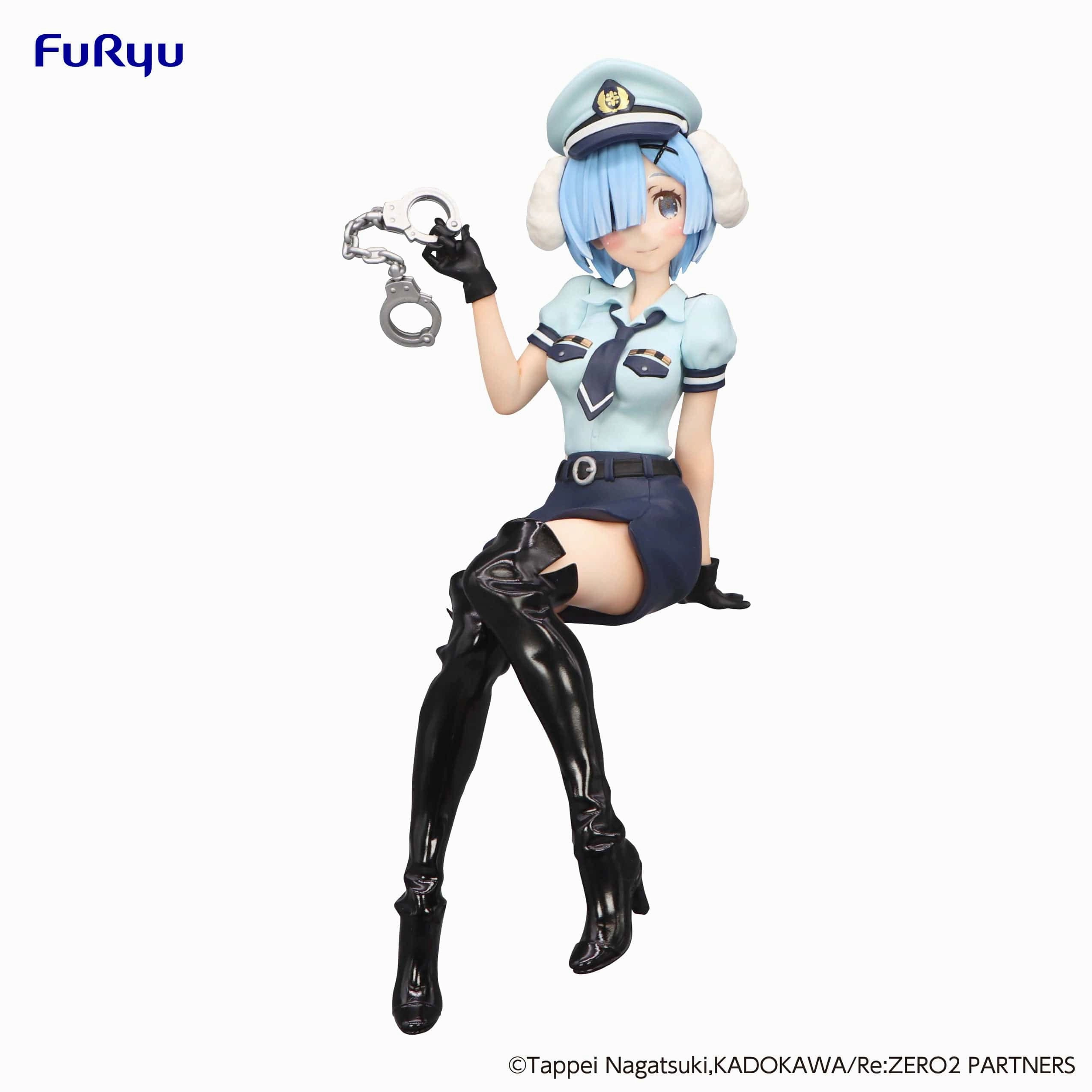 Display Model Light Up Feature Noodle Stopper Figure Rem Police Officer Cap with Dog Ears
