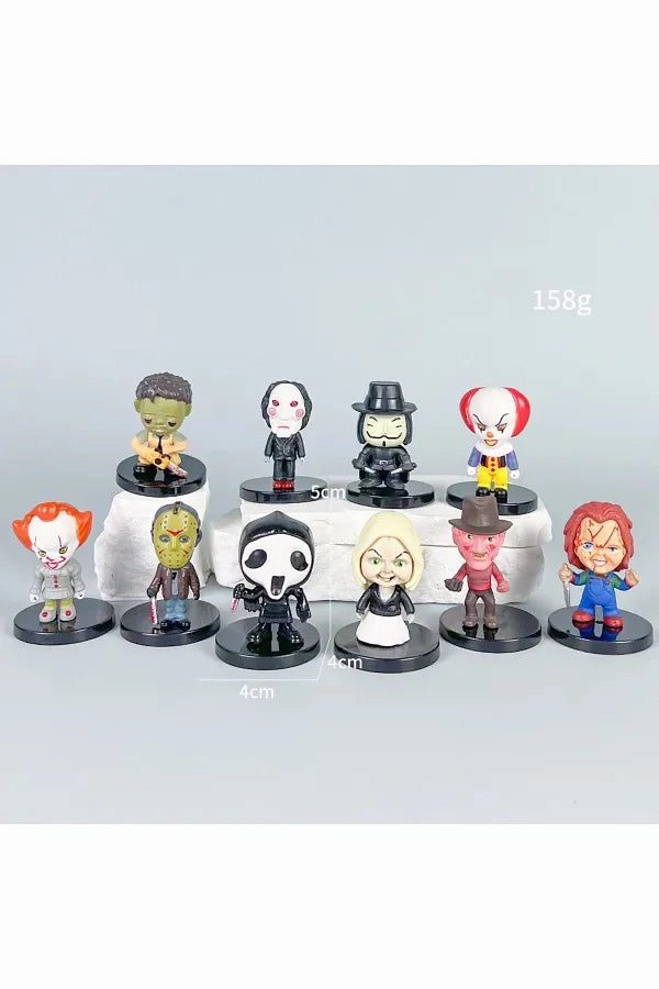 Horror Movie Chibi Action Figure Set | 10 Pcs | 5 cm Hobby Collectible