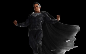 Justice League Superman - Black Suit Statue Painted Model