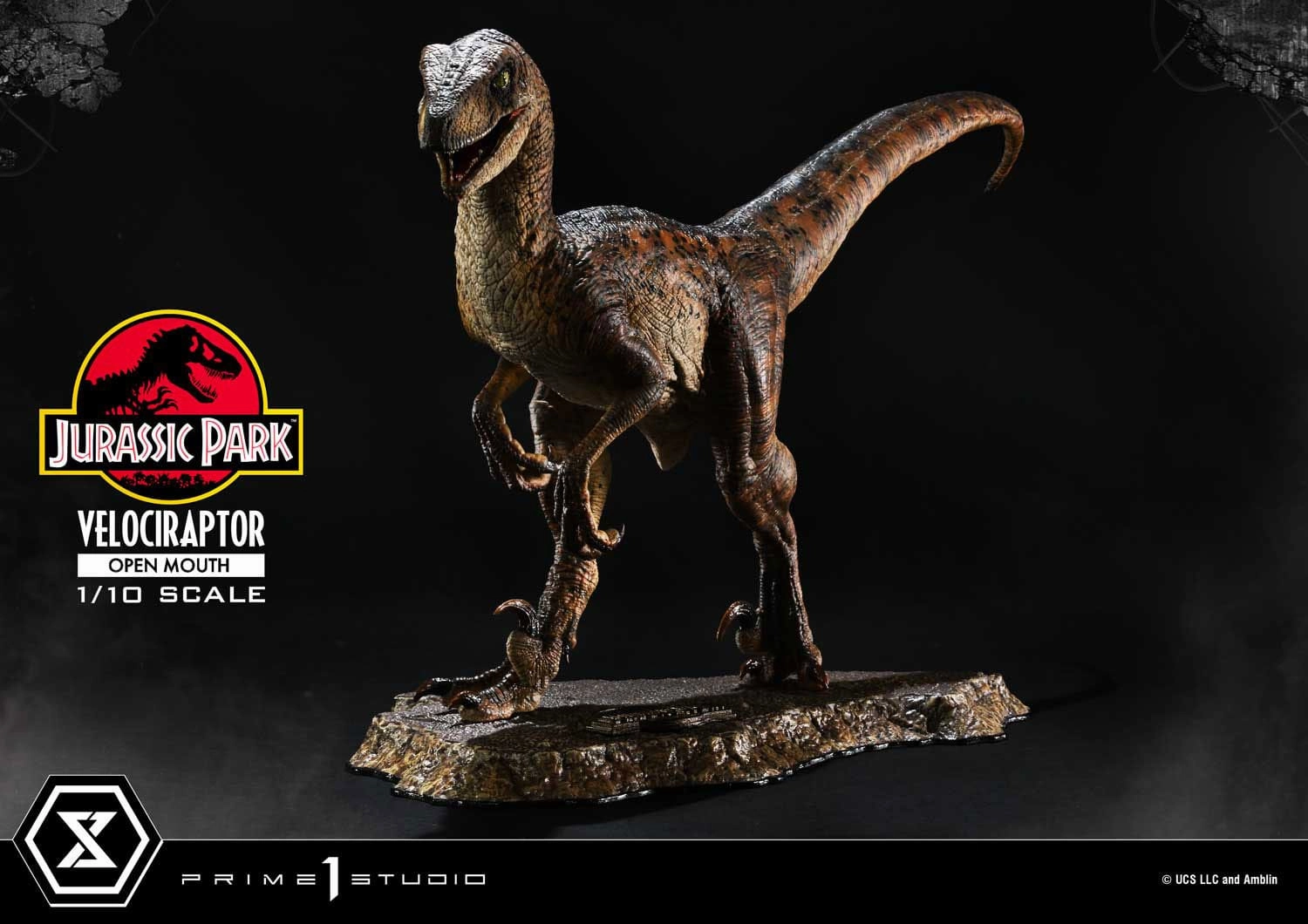 Prime 1 Studio Jurassic Park Velociraptor Open Mouth Prime Collectibles 1/10 Statue Character Article Tropical theme
