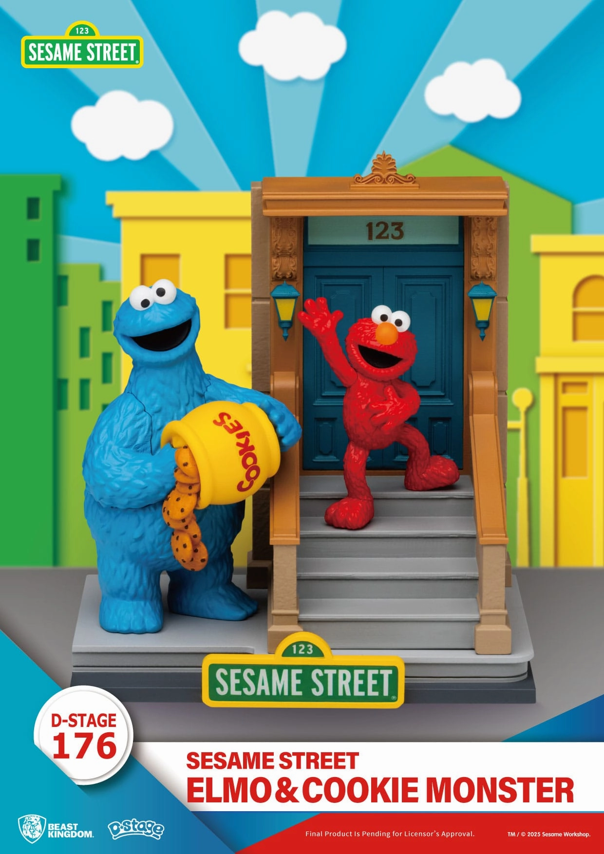 Sculpture Reproduction Extinct Creature Beast Kingdom Sesame Street D-Stage Elmo & Cookie Monster PVC Statue
