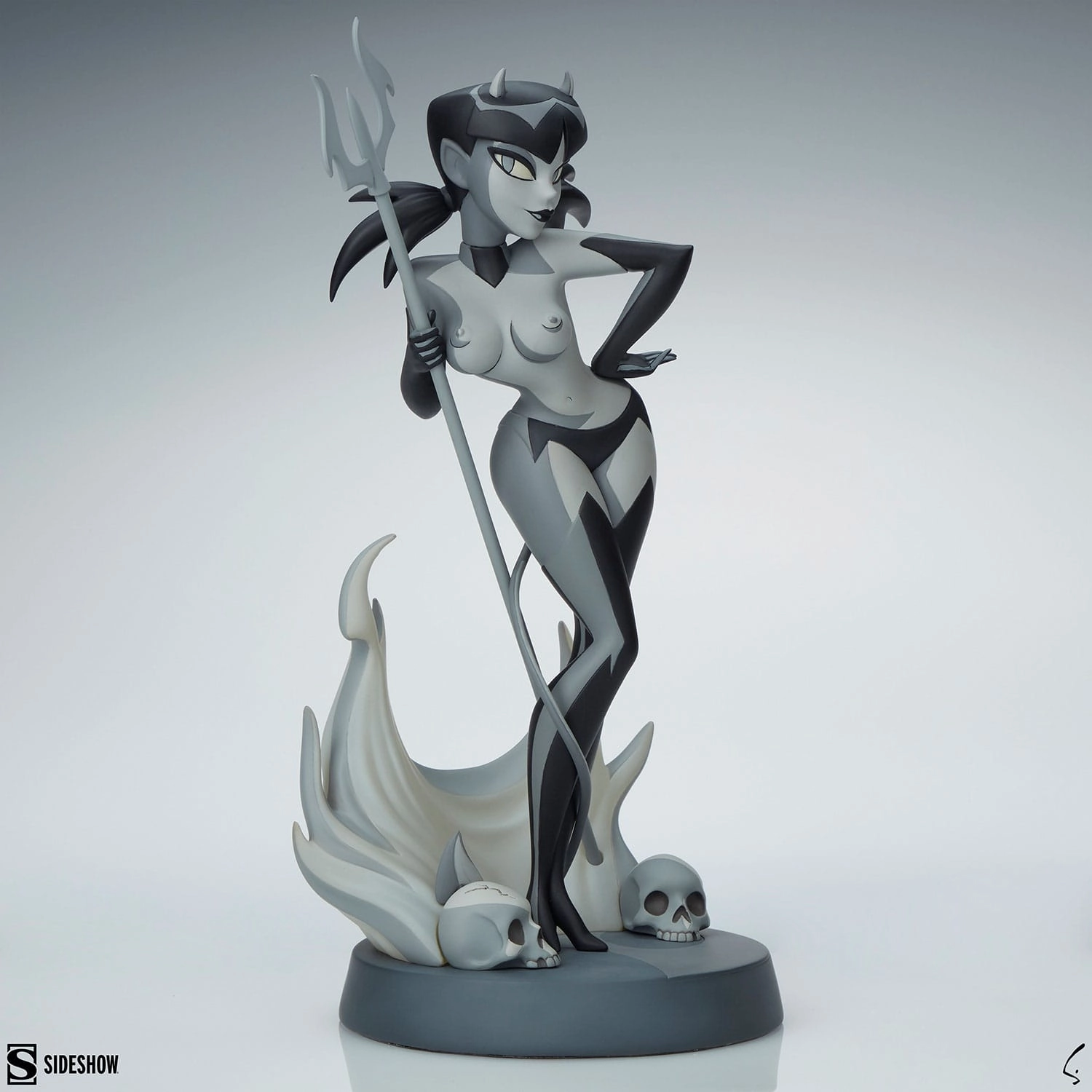 Sideshow Collectibles Original Artist Series Devil Girl (Black and White Variant) Statue Mythical Figure Gallery Art