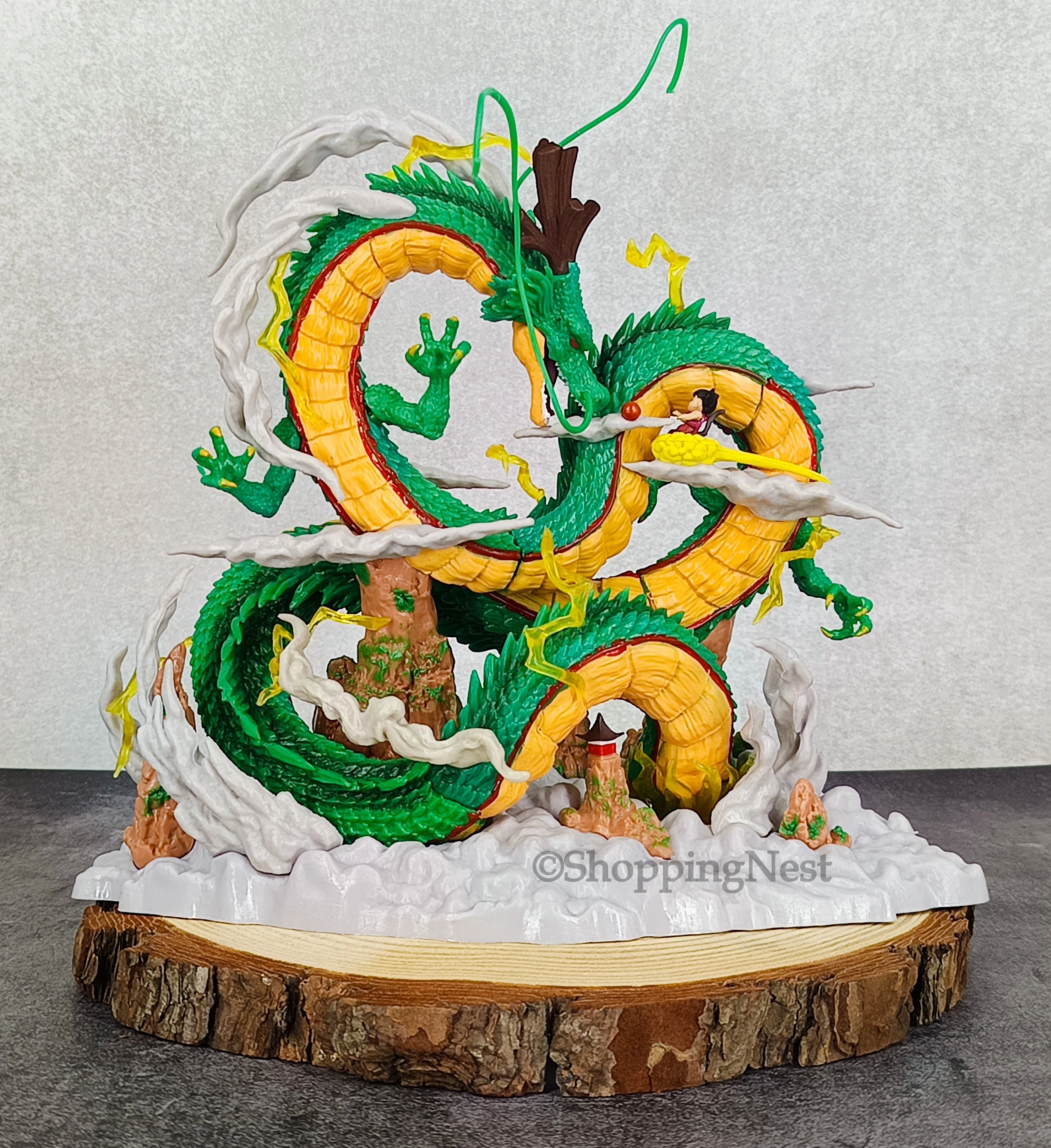 Shenron The Dragon With Kid Goku Premium Figure | 25 CMS | Coastal Decor Blue Ribbon