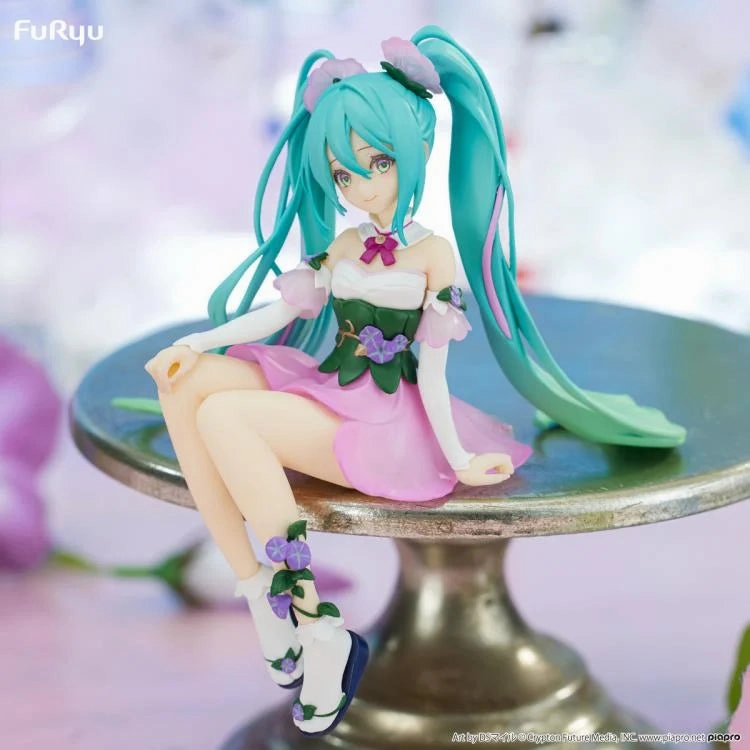 Hatsune Miku Noodle Stopper Figure Flower Fairy Morning Glory Pink Color ver Amateur Hobby Action Decor