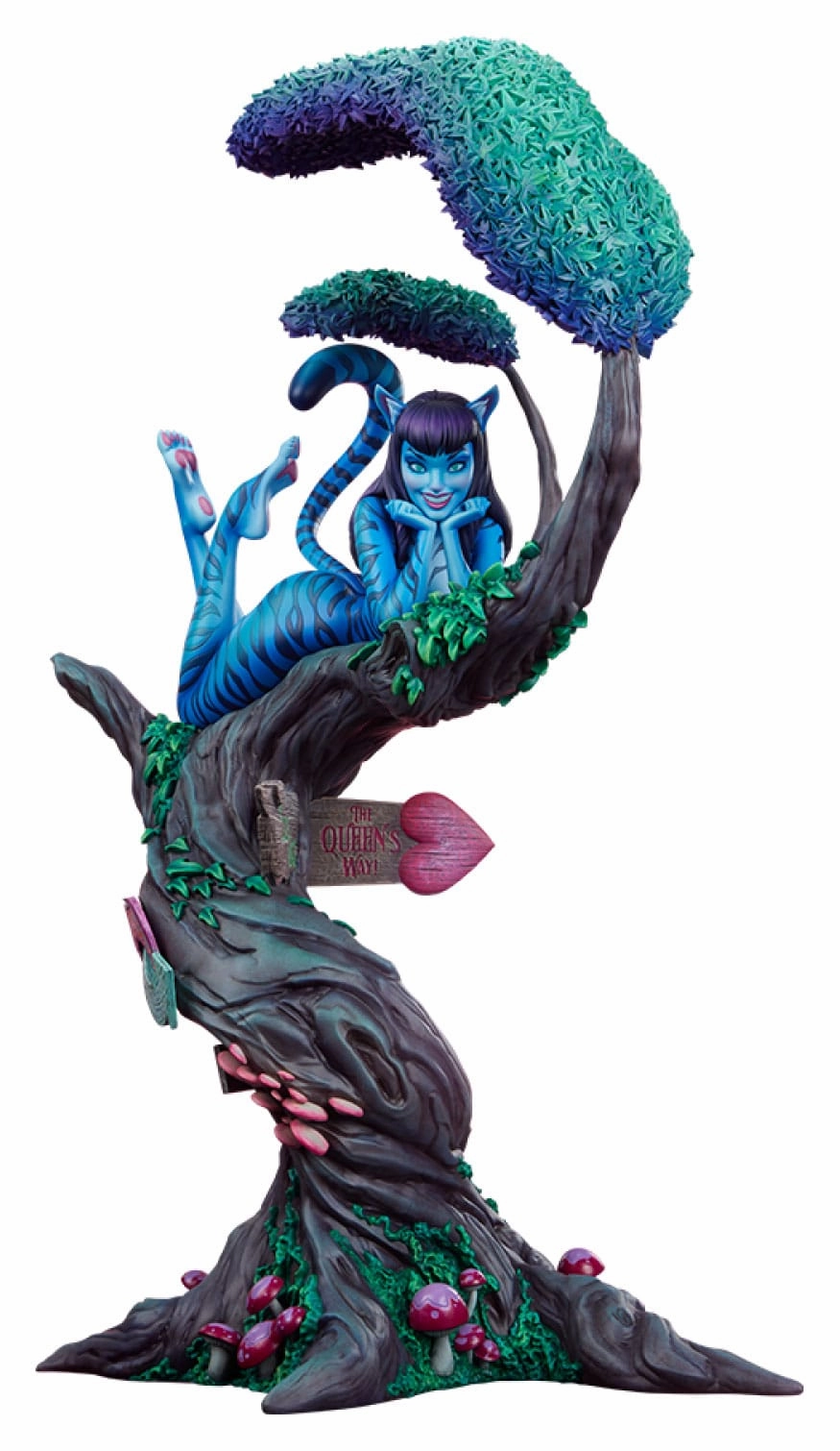 Sideshow Collectibles Fairytale Fantasies Collection Lady Cheshire Cat Statue Felt Toy Full Set