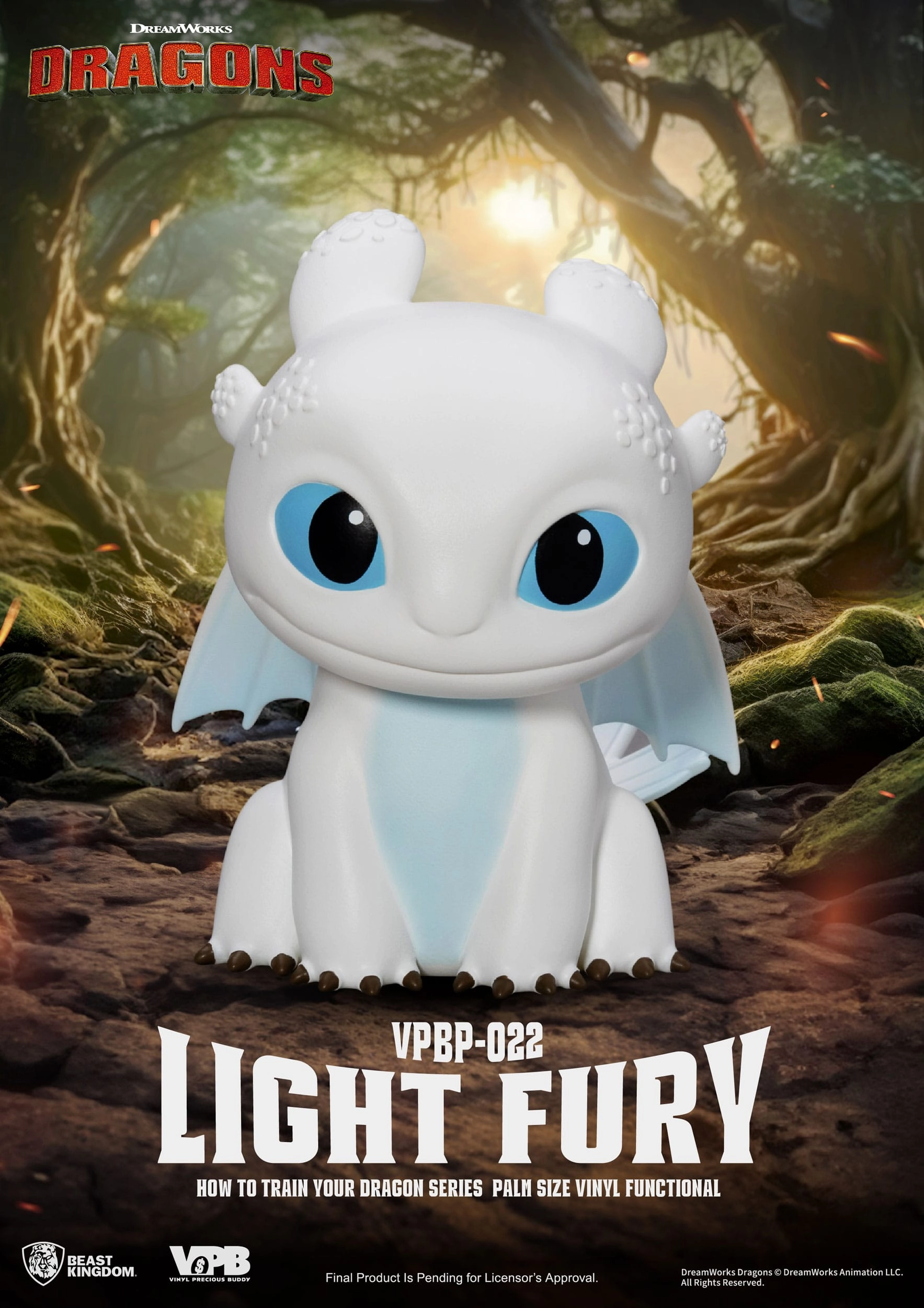 Beast Kingdom Light Fury Piggy Bank - How To Train Your Dragon - Palm Sized Vinyl Collectible Horror Monster Premium Merchandise