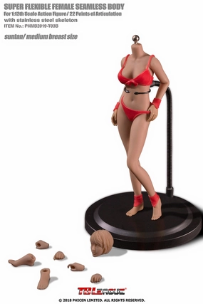 Porcelain Doll Train Model Phicen TBLeague T03B Suntan, Medium Bust Female Seamless 1/12 Action Figure