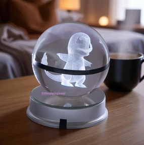 Pok??mon Charmander Crystal Pok?? Ball 3D Laser Engraved Figurine | Color Changing LED Night Lamp |PVC| Collectible by ShoppingNest Chibi Creation