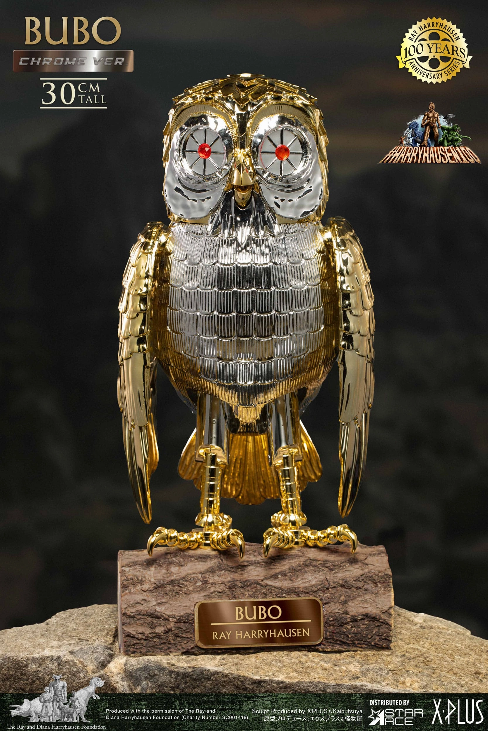Toy Collection Star Ace Toys Ray Harryhausen's Bubo the Mechanical Owl Chrome Version Soft Vinyl Statue