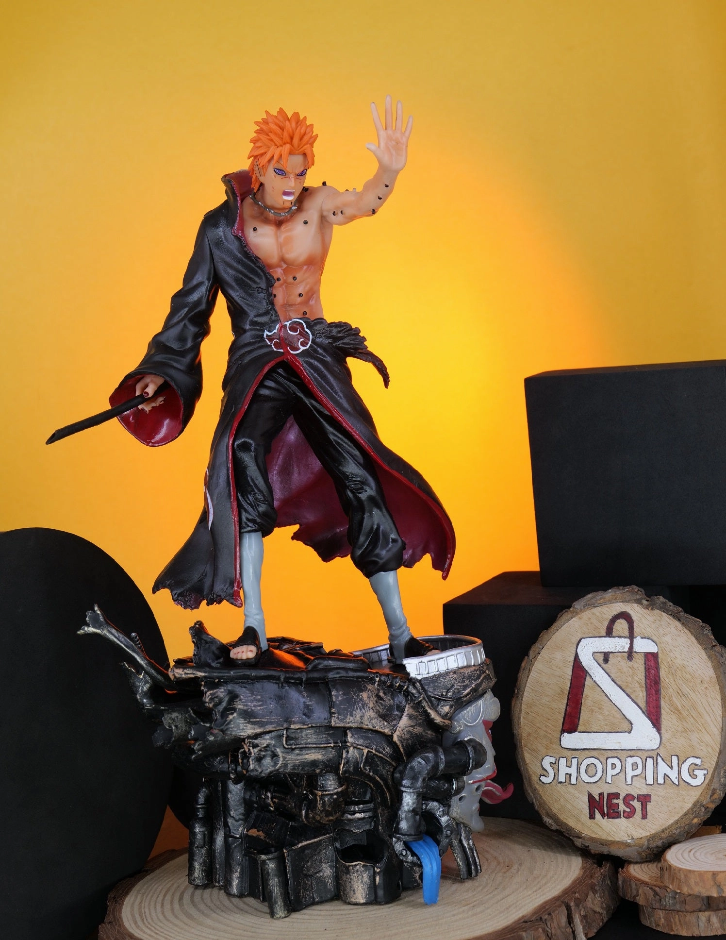 Naruto Shippuden Pain Action Figure CWS Style (32 cm) |PVC| ?C Anime Collectible by ShoppingNest Retail Package Geological Sample