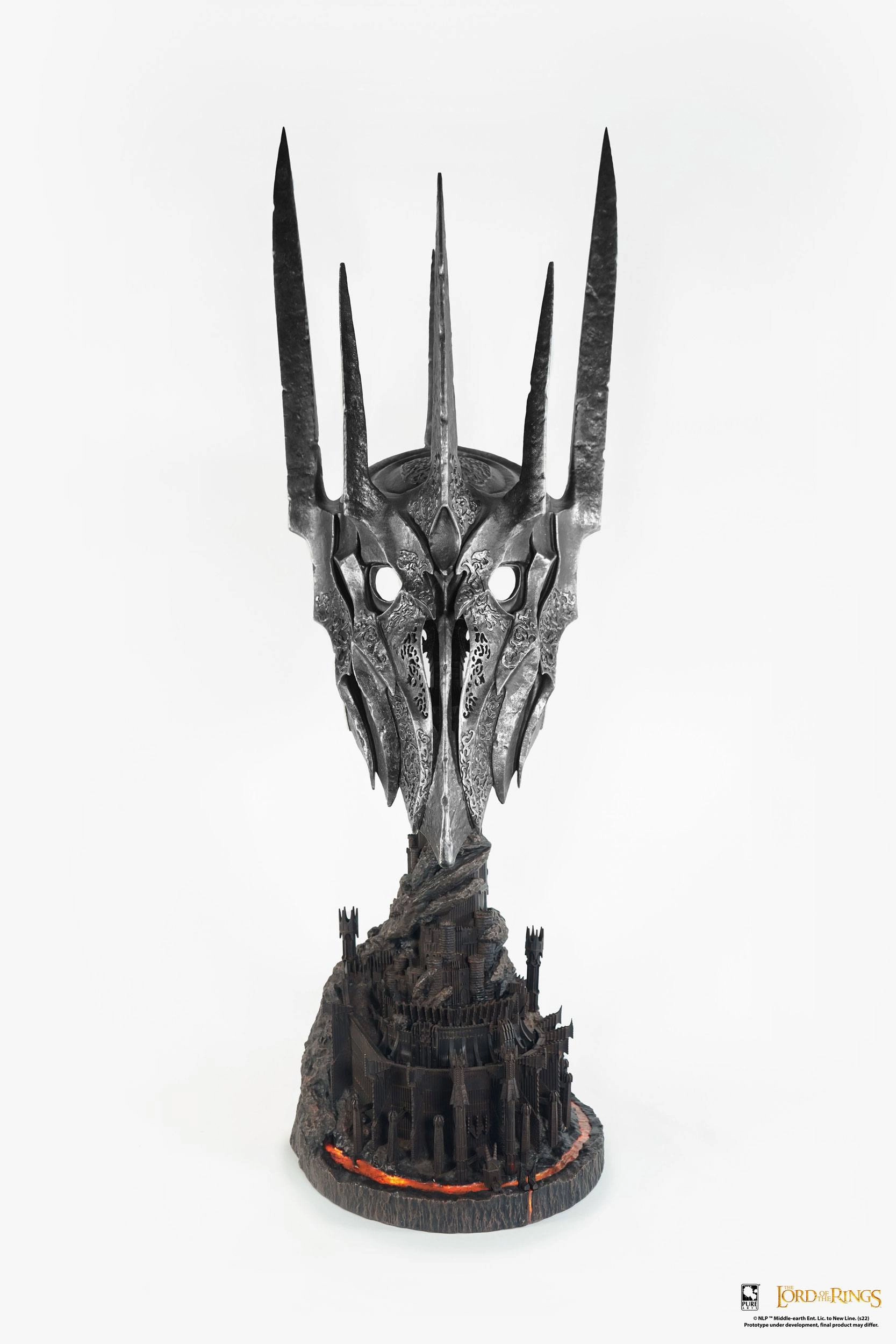 Gothic style Premium Article PUREARTS Helm of Sauron - Lord of the Rings - 1/1 Scale Collectible Replica