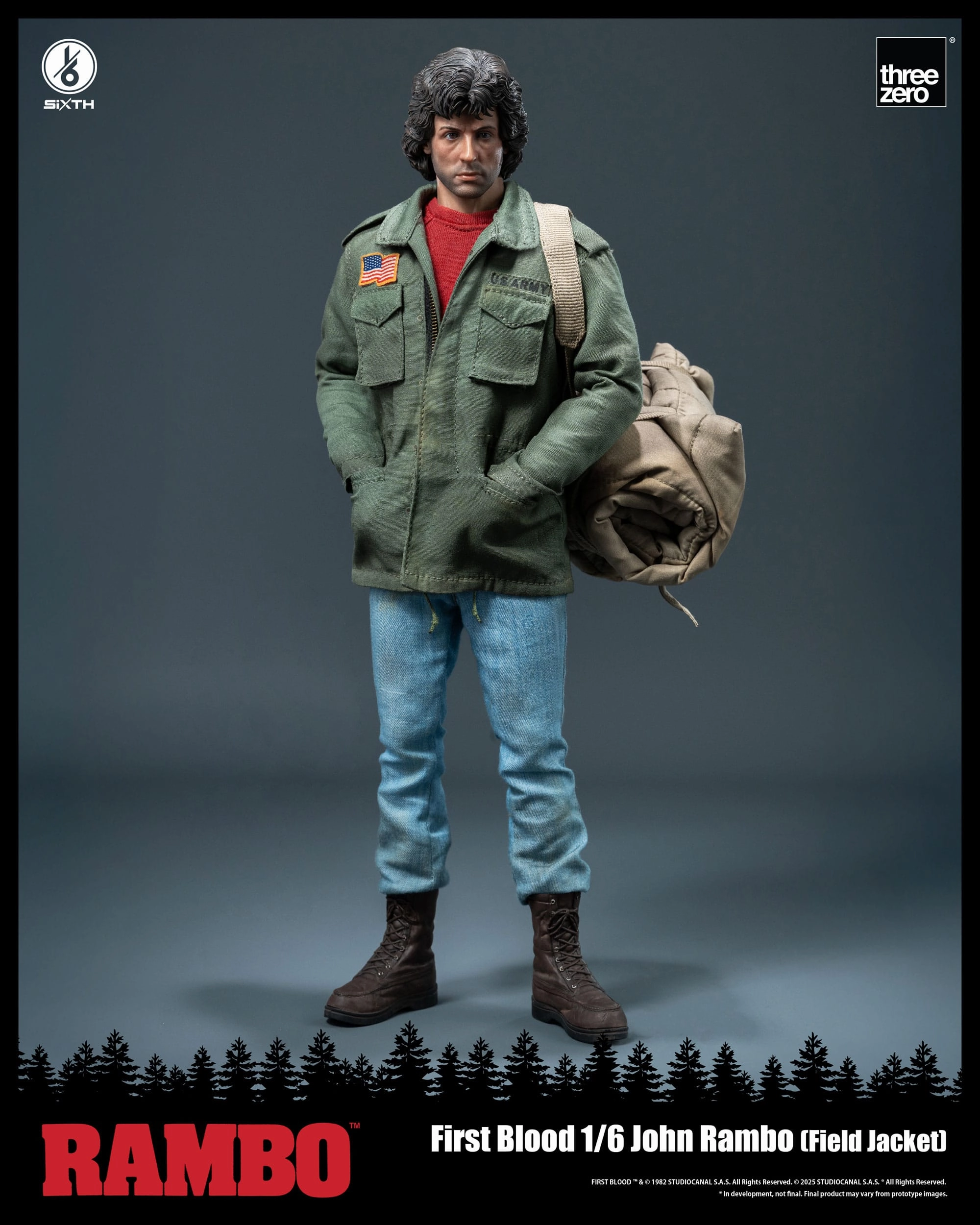 Threezero Rambo: First Blood John Rambo (Field Jacket) Action Figure Ceramic Sculpture