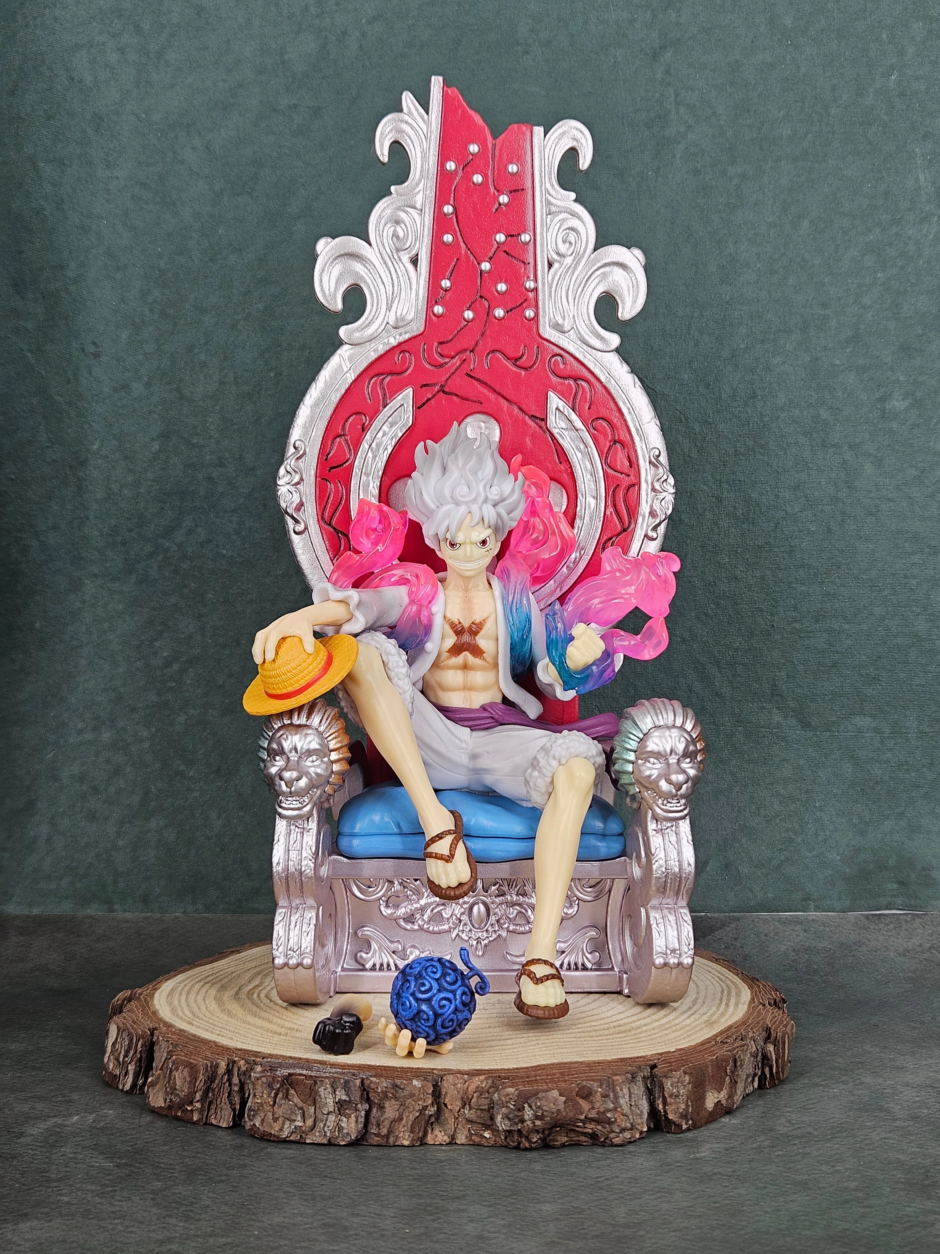 PVC Collectible One Piece Gear Five Emperors Luffy Figurine on Throne | 32 cm